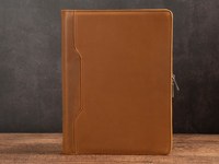 Carpeta de Anillas de Cuero PU CROSS FAB al por Mayor con Cierre de Cremallera, Colores Personalizados, para Reuniones, Conferencias, Uso en Oficina, Tamaño A4, Grabado en Relieve