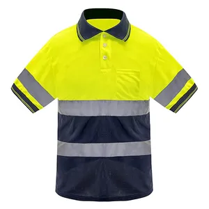 Bester Verkauf High Visibility Shirts Hi Vis Reflektierende Sicherheits hemden Halbarm Konstruktion Workwear Shirt mit Tasche