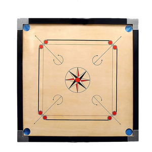 Panneau de carrom en contreplaqué de qualité de petite taille en bois avec pièce de monnaie et percuteur de carrom - Product Image 2