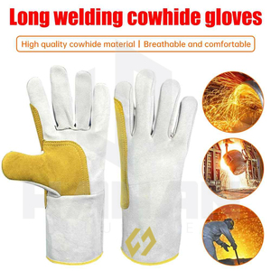 Gants de soudage longs en cuir de vachette résistant aux hautes températures du fabricant OEM Gants de sécurité pour les travailleurs et les soudeurs - Product Image 2