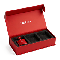 Boîte à parfum de luxe haut de gamme en forme de livre, en carton, matériaux recyclés, fermeture magnétique, doublure en éponge, personnalisable, portable, gaufrage