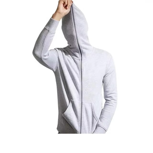 Sudadera con capucha enmascarada de algodón orgánico para hombre de alta calidad, bordado personalizado suave, capucha facial con cremallera completa con gran diseño para la temporada de otoño - Product Image 3
