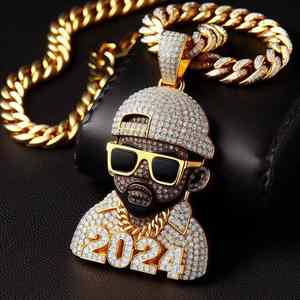 จี้เพชรแนวฮิปฮอปสีทองแบบ14kt ทันสมัยคุณภาพสูงเครื่องประดับสุดหรูหราหรูหราหรูหราทำจากเงินสเตอร์ลิงความบริสุทธิ์สูง - Product Image 5