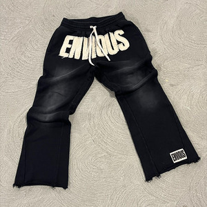 Survêtement évasé à empiècements pour hommes, survêtement évasé 100% coton, léger, hiver, streetwear, motif uni - Product Image 4