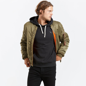 Chaquetas Bomber de Alta Calidad Personalizadas para Hombre, Casuales, de Satén, con Cuello Alto, Bordado Frontal, Color Sólido, Otoño/Invierno, Venta al Por Mayor - Product Image 2