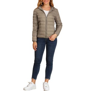 Best Quality Women's Quilted Puffer Jackets Custom Design Logo Winter Wear Breathable Hooded Collar Knitted <b>Canvas</b> Wholesale - Product Image 2