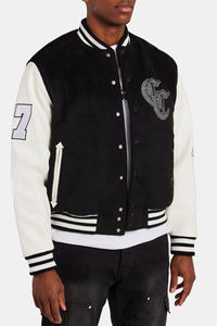 Veste universitaire unisexe de haute qualité, mélange de laine, manches en simili cuir, option de logo personnalisé, broderie personnalisée, équipe, école - Product Image 5