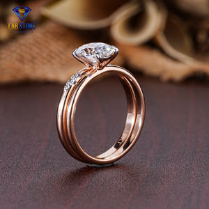 1.564 TDW Anillo de oro rosa con diamantes de corte redondo de Lab-Stone / Shine con diamantes/Color DE LA EF-VS - Product Image 5