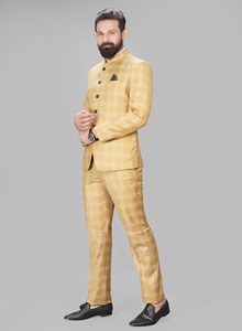 ชุดสูทโพลีเอสเตอร์คอปกลายตามแบบธรรมดาของผู้ชายชุดยาวปกติพร้อมคุณสมบัติระบายอากาศสวมใส่อย่างเป็นทางการ - Product Image 2