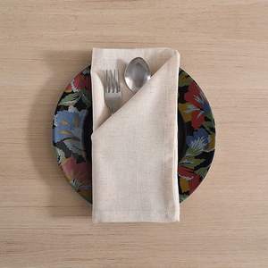 Servilletas de tela para la cena, mezcla de algodón y lino, paquete de 12, calidad premium natural, esquinas mitradas para uso diario, preencogidas, 20x20 pulgadas - Product Image 1