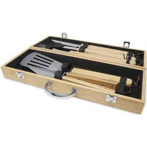 Ensemble d'outils de barbecue écologiques en bambou, gadgets pour churrasco - Product Image 4