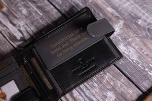 High Quality Vintage Bi-<b>Fold</b> Genuine Leather Men's <b>Wallet</b> Custom Logo Luxury Short Length with Open Closure Blocking Cotton - Product Image 4