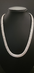 Collar de Cadena Cubana con Diamantes de Imitación VVS, Estilo Hip Hop, Plata 925 - Product Image 2