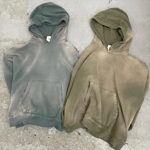 Sudaderas y sudaderas con capucha de lavado ácido de algodón personalizado Hip hop 2024 100% - Product Image 3