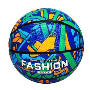 Vibrant Youth Size Promotional Rubber <b>Basketball</b> Ball with Eye-Catching Colors and Custom Logo for Sports Brand Events - Product Image 1