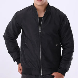Chaqueta Bomber Negra Elegante para Hombre, Diseño Clásico con Cremallera Completa, Ligera, Informal, Estilo Urbano y Deportivo - Product Image 6