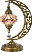 Lámpara de mesa de Metal decorativa para el hogar, iluminación en forma de luna para dormitorio, sala de estar, mesa de oficina, novedad