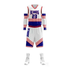 批发定制设计篮球球衣下降运输老虎队篮球上衣和短裤可逆篮球