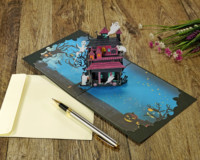 Cartes de vœux 3D Pop-up Vente en gros Design personnalisé Meilleur choix Nouvel Halloween ou Invitation Cartes papier de remerciement Bulk Vietnam