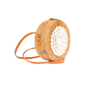 Sacs tissés à la main vintage sangles en cuir jacinthe d'eau jonc de mer paille faits à la main dames femmes sacs à main Vietnam prix de gros - Product Image 5