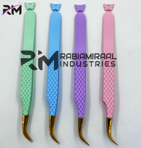 RMI ที่หนีบขนตาสแตนเลสสีปลายพลาสม่าสีทองแบบปรับแต่งได้4สี - Product Image 2