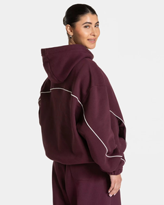 Conjuntos Deportivos de Dos Piezas para Mujer, Sudadera con Capucha Extra Grande con Ribete, Logotipo Personalizado OEM al por Mayor, Transpirable, 100% Algodón, Ropa Deportiva Hip Hop - Product Image 4