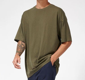 O คอครึ่งแขนเสื้อ T ผู้ชายฤดูร้อนใหม่สวมใส่สบายๆทําเองคุณภาพ T เสื้อสวมใส่สบายๆเสื้อยืดไหล่ตกขนาดใหญ่ - Product Image 4