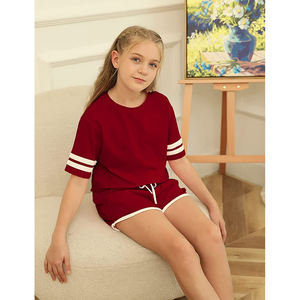 เสื้อผ้าเด็กผู้หญิงชุดเสื้อยืดแขนสั้น2ชิ้นชุดฤดูร้อนของเด็กผู้หญิงกางเกงขาสั้นนักขี่จักรยานและเสื้อยืด2022 - Product Image 4
