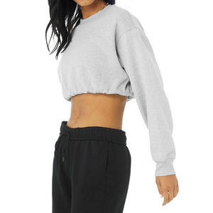 Sudadera de algodón antiarrugas suave de alta calidad para mujer, ropa de calle de invierno, transpirable, informal, con hombros caídos, lavada - Product Image 2