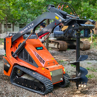 Mini-chargeuse compacte sur chenilles Derette XC1100 avec tarière, petite machinerie de terrassement pour la construction