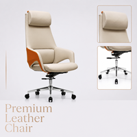 Chaise de bureau de direction en cuir PU pivotante avec cadre en alliage d'aluminium, ergonomique, réglable, robuste, capacité de charge de 200 kg