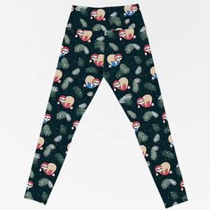 Doble cepillado leche seda hojas esmeraldas bastón de caramelo Navidad copo de nieve mujeres impresas Leggings - Product Image 6