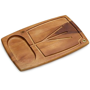 Planche à découper en bois au design unique et écologique avec poignée en métal Produit de cuisine en bois de gros Forme ronde en bois naturel - Product Image 4