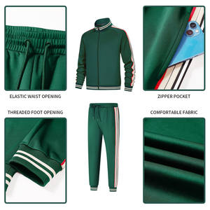 Sweats à capuche personnalisés pour hommes Ensemble de survêtement de jogging 2 pièces Applique polaire respirante Sweat à capuche zippé Survêtement unisexe à fermeture éclair complète - Product Image 4