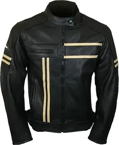 Chaqueta de cuero Vintage para hombre de alta calidad: estilo clásico de cuero genuino y perfecto para atuendos casuales y formales - Product Image 1