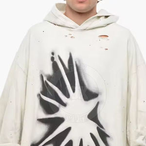 Hecho en Pakistán Ropa de hombre personalizada Sudaderas con capucha de mezcla de algodón Nueva moda Ropa de invierno Sudaderas con capucha desgastadas para hombres - Product Image 4