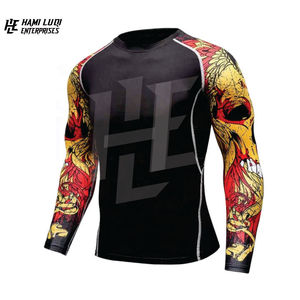 Vente en gros 2025 Rash Guard MMA personnalisé de haute qualité impression par sublimation à manches longues BJJ équipement d'entraînement équipement de combat personnalisé - Product Image 1