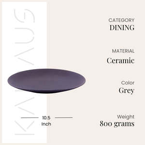 High Quality Matte Grey Ceramic <b>Dinner</b> Plate <b>Set</b> 6 10.5 Inch Minimalist Luxury Design ABS for Parties Hotels Customizable - Product Image 4