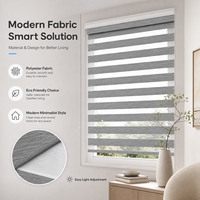 Décoration de fenêtre intelligente de luxe avec moteur silencieux, télécommande, taille personnalisée, solution de gestion de la lumière, stores zébrés