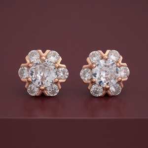 92.5 <b>Silver</b> <b>Stud</b> <b>Earrings</b> Cute Religious Diamond Flower Design for Wedding or Gift Model No. 183022 - Product Image 6