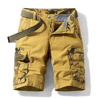 Short cargo d'été décontracté pour hommes avec patchs camouflage à fermeture éclair décoration culotte tactique grande taille pour diverses occasions