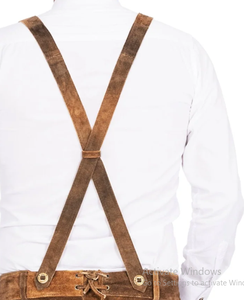 Short allemand Lederhosen pour hommes costume bavarois Oktoberfest en cuir de vache véritable vente en gros - Product Image 3