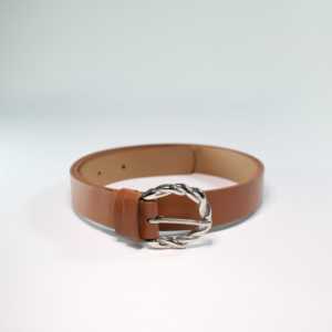 เข็มขัดหนังแบบลำลองพร้อมหัวเข็มขัดโลหะผสมแบบถัก - Product Image 1