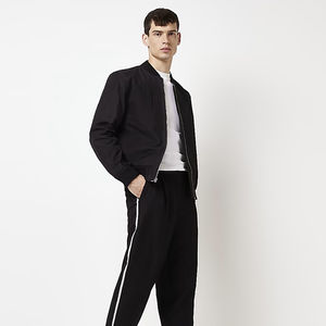 Blouson aviateur personnalisé pour hommes avec décoration brodée col montant nouveau design Streetwear décontracté pour l'extérieur - Product Image 1