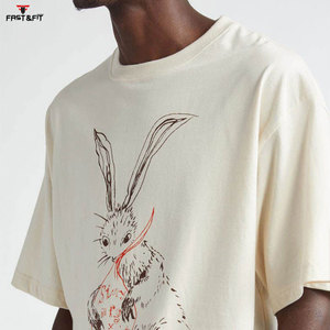 2025 Top Trending Custom Streetwear Tee Cotton Acid Wash T Shirt Oversized Screen Print Camisetas de manga corta para hombres - Product Image 5