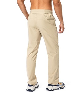 Pantalones para correr elásticos de cintura alta para hombre con bolsillos con cremallera, pantalones atléticos de entrenamiento para entusiastas del fitness - Product Image 2