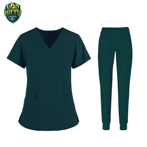 Ensemble de gommage médical unisexe OEM Uniformes d'infirmière en tissu de toile Offre Spéciale combinaisons de gommage d'hôpital pour les médecins et les hôpitaux - Product Image 1