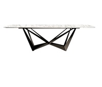 Table de luxe pour maison hôtel salle à manger Table à manger moderne avec plateau en verre et métal forme ronde meubles Table à manger