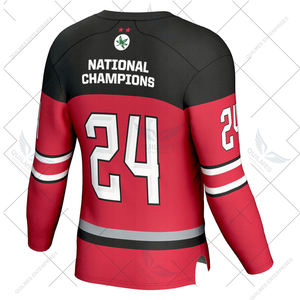 2025 Ohio State Buckeyes mujeres Unisex Hockey sobre hielo campeones nacionales moda Jersey escarlata con logotipo frontal diseño transpirable - Product Image 3