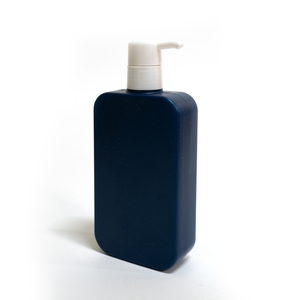 NBT Bouteille de shampoing en plastique HDPE de bonne qualité 300ml 600ml, bleu foncé, rectangulaire, avec pompe à mousse noire scellée - Product Image 3